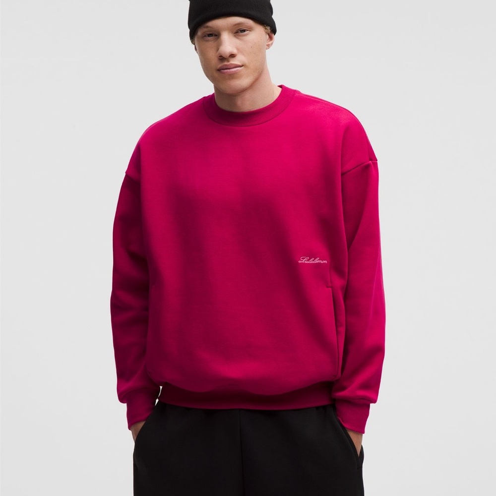 Lululemon Men’s Big Cozy Crew, Berry Rumble, Size XL